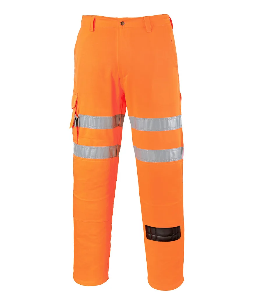 Portwest EST46 ES1 Essential Hi-Vis Combat Trouser in Orange