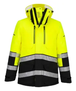 Portwest EV401 EV4 Hi-Vis Expedition Parka Jacket in Yellow/Black