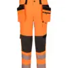 Portwest EV448 EV4 Hi-Vis Stretch Detachable Holster Class 2 Trousers in Orange/Black