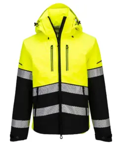 Portwest EV465 EV4 Hi-Vis Shell Jacket (3L) in Yellow/Black