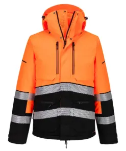 Portwest EV467 EV4 Hi-Vis Winter Jacket in Orange/Black