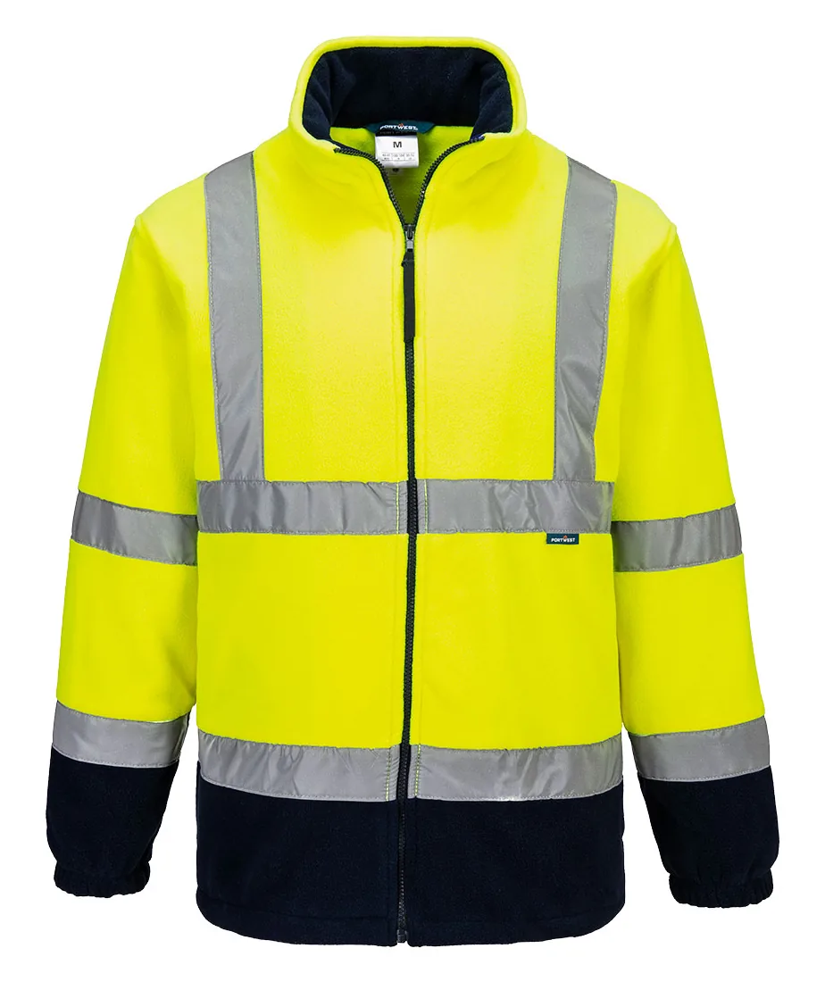 Portwest F301 Hi-Vis Contrast Fleece in Yellow/Navy