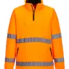 Portwest F302 Hi-Vis 1/2 Zip Fleece in Orange