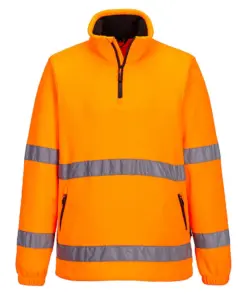 Portwest F302 Hi-Vis 1/2 Zip Fleece in Orange