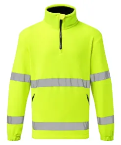Portwest F302 Hi-Vis 1/2 Zip Fleece in Yellow