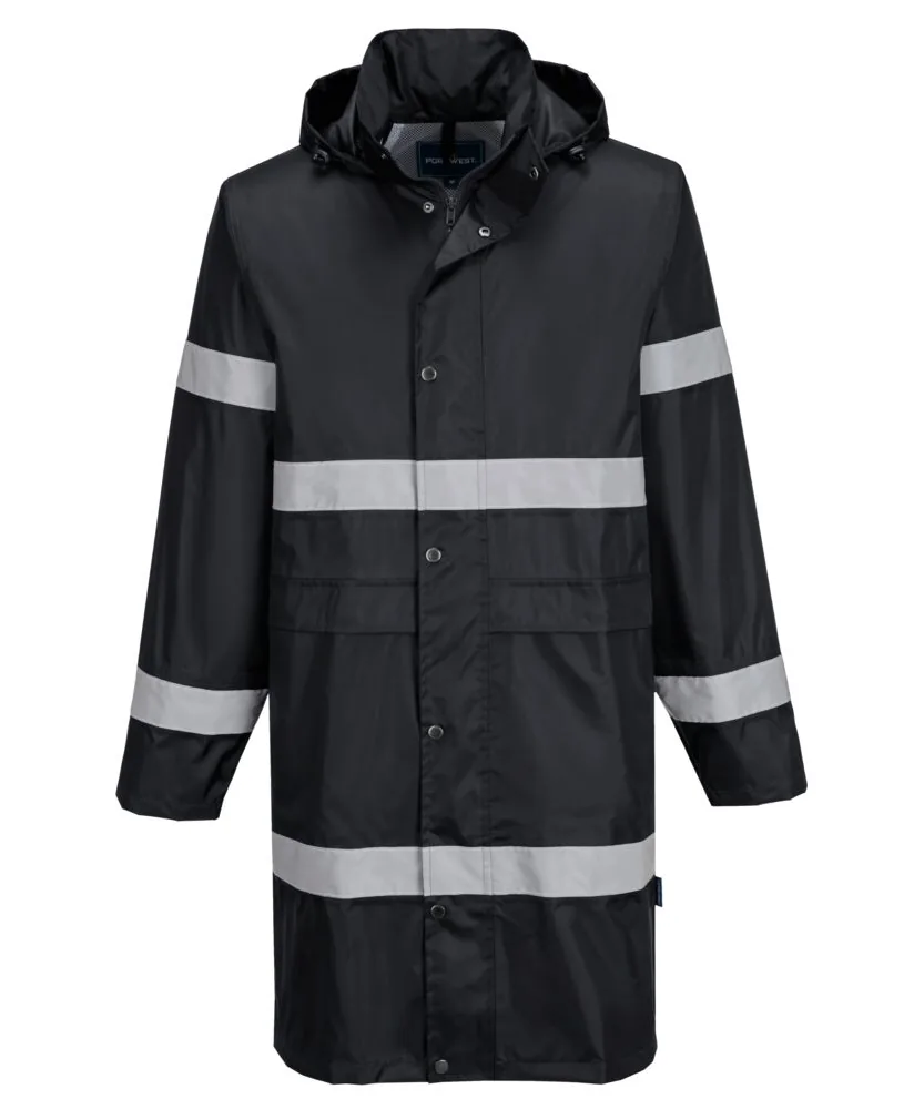 Portwest F437 Iona Rain Coat 100cm in Black