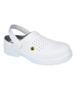 Portwest FC03 Composite Microfibre Clog SB ESD SRC A E FO in White