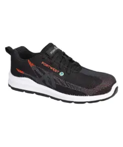 Portwest FC06 Composite Flynite Trainer S1PS SR FO in Black/Red