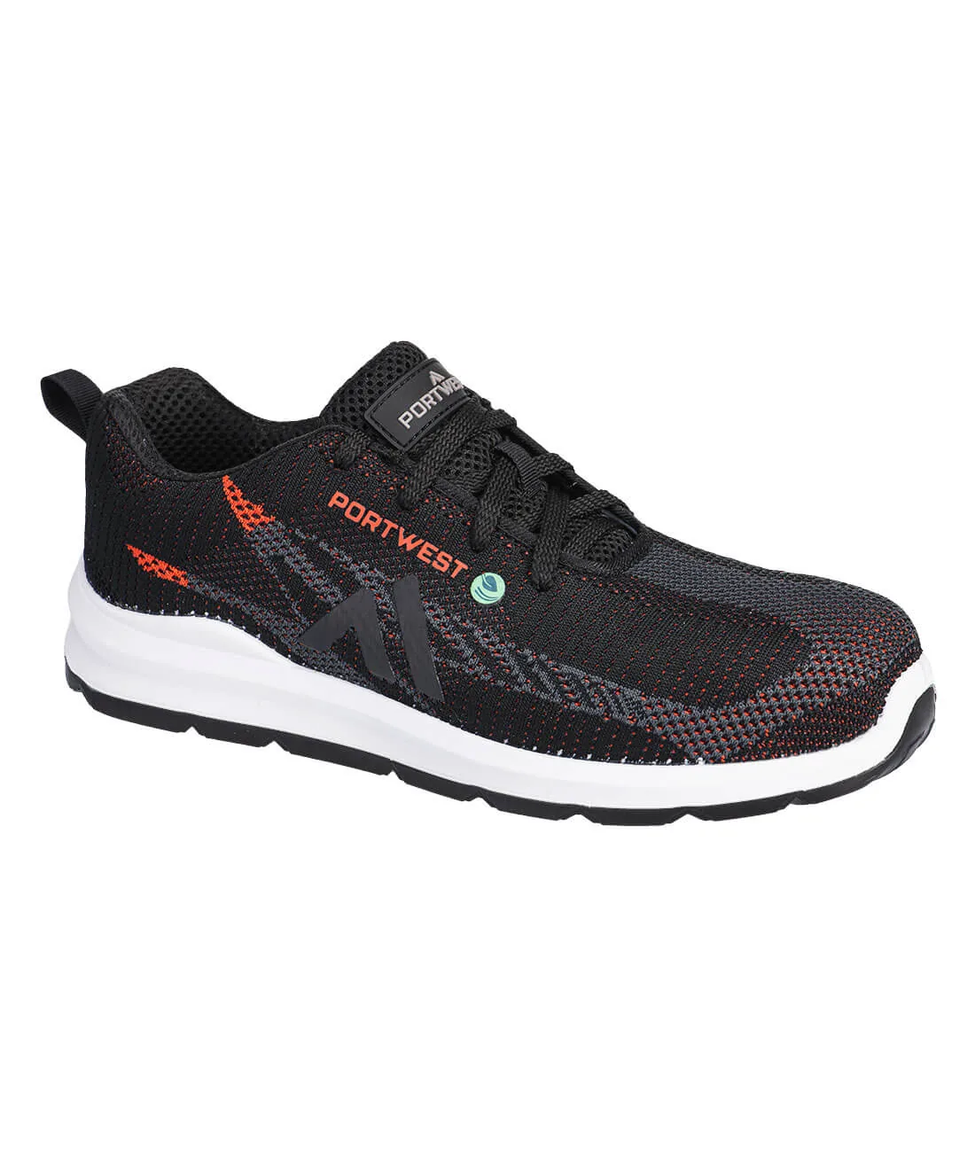 Portwest FC06 Composite Flynite Trainer S1PS SR FO in Black/Red