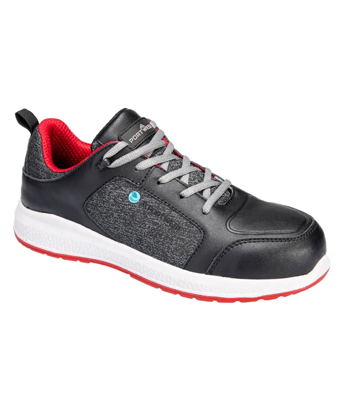 Portwest FC07 Eco Composite Trainer S3S SR FO in Black/Red