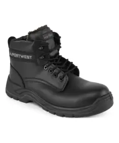 Portwest FC12 Composite Leather Winter Ankle Boot S3S SR in Black