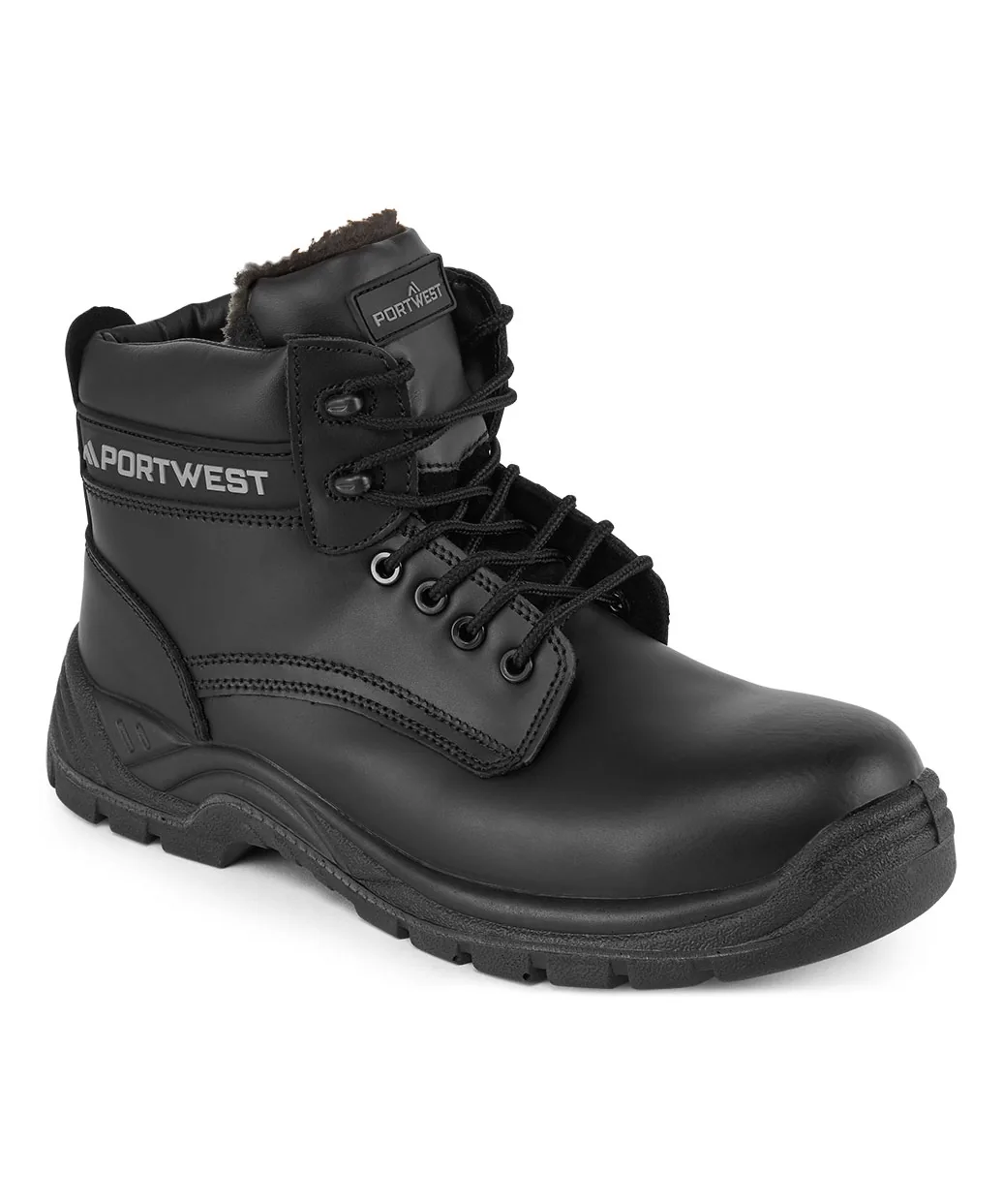 Portwest FC12 Composite Leather Winter Ankle Boot S3S SR in Black