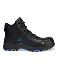 Portwest FC18 Composite Action Leather Mid Boot S3S ESD HRO SR SC FO in Black/Blue