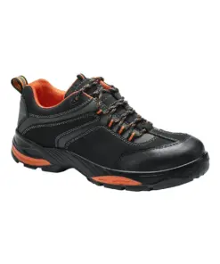 Portwest FC61 Composite Nubuck Leather Low Shoe S3S HRO FO SR in Black