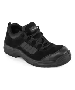 Portwest FC66 Composite Cow Suede Leather Low Shoe S1 SR in Black