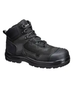 Portwest FD04 Composite Nubuck Leather Mid Boot S3S HRO SR FO SC LG in Black