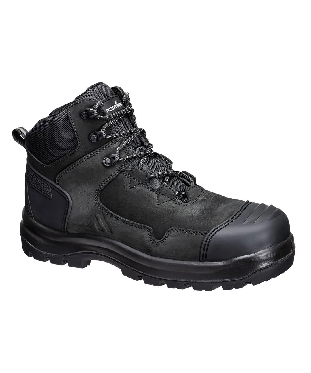 Portwest FD04 Composite Nubuck Leather Mid Boot S3S HRO SR FO SC LG in Black