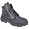 Portwest FD10 Steel Leather Mid Boot S3 HRO FO SC HI CI LG SR in Black
