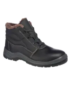 Portwest FD33 Steel Leather Winter Ankle Boot S3 SRC in Black