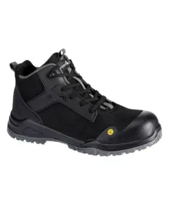 Portwest FE01 Composite Textile Mid Boot S3S ESD SR FO in Black/Grey