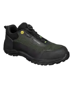 Portwest FE05 Composite Textile Low Shoe S3S ESD SR FO in Black/Green
