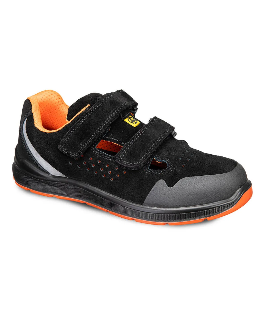 Portwest FE08 Steel Cow Suede Sandal S1P ESD SR FO in Black/Grey