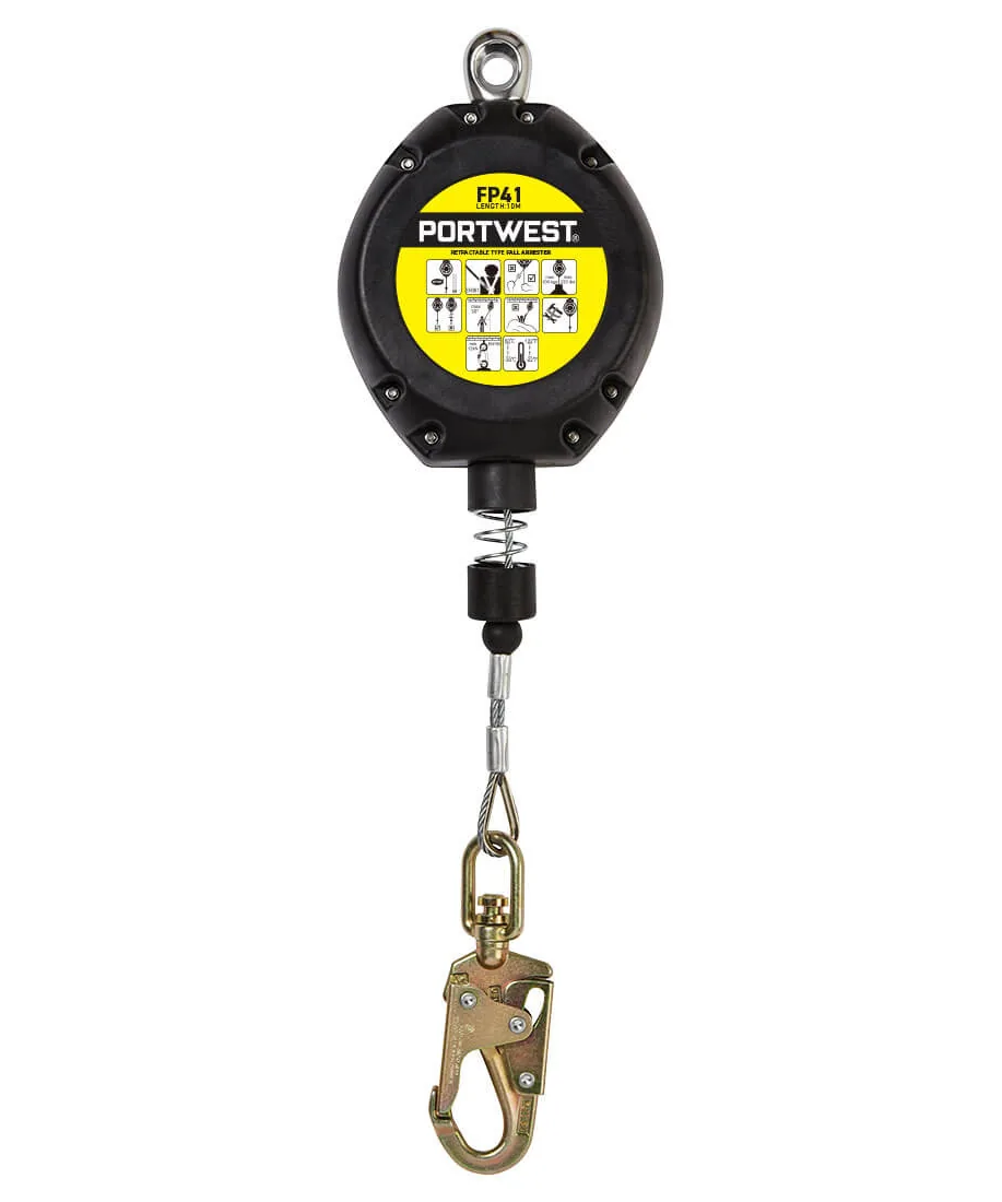 Portwest FP41 10m Retractable Fall Arrest Block in Black