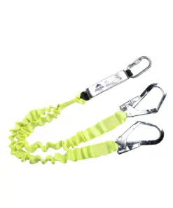 Portwest FP52 Double Elasticated 1.8m Lanyard With Shock Absorber in Yellow