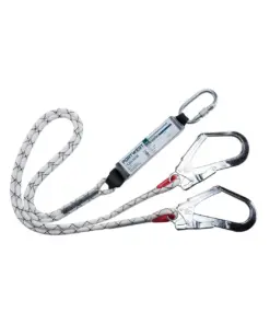 Portwest FP55 Double Kernmantle 1.8m Lanyard With Shock Absorber in White