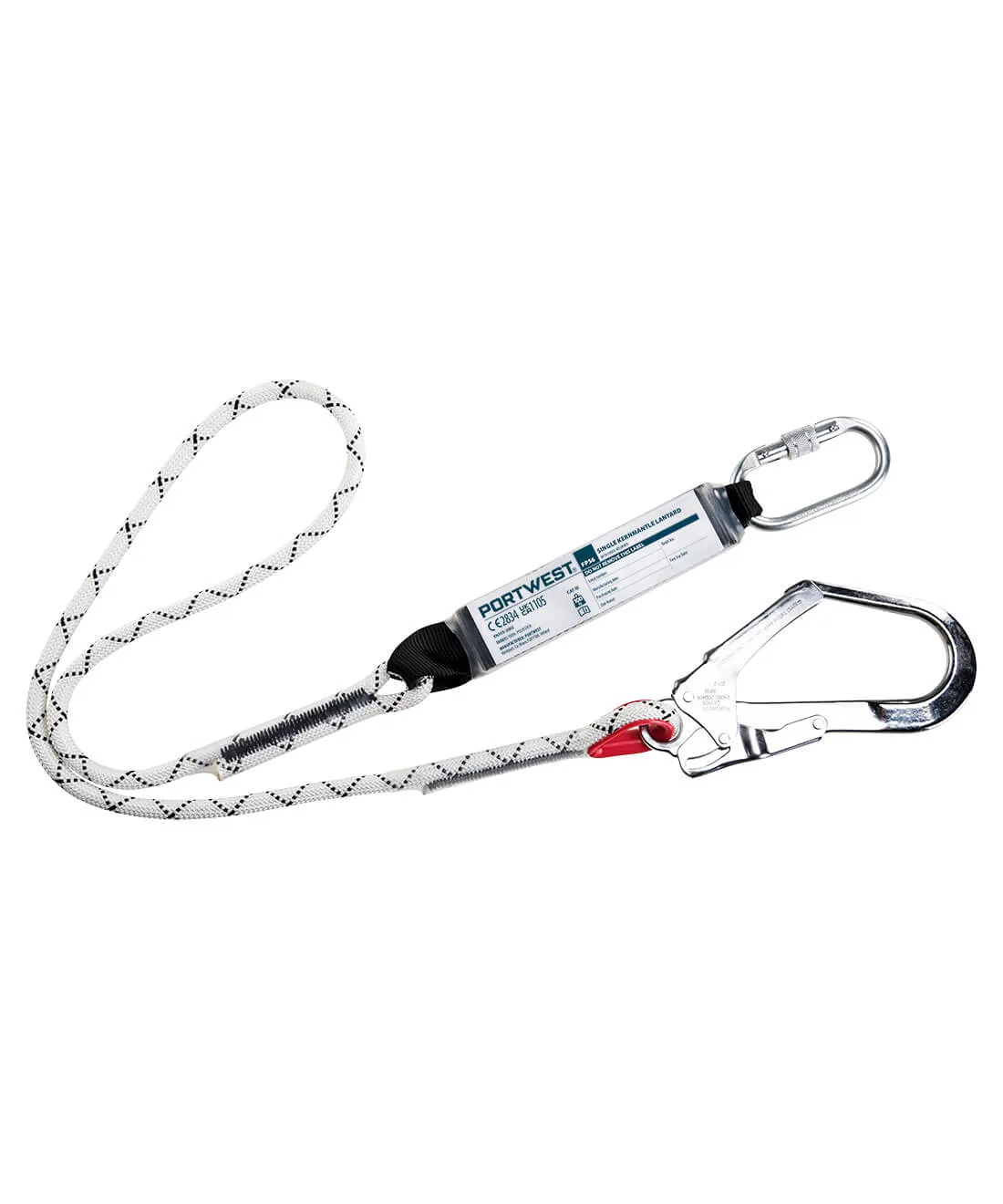 Portwest FP56 Single Kernmantle 1.8m Lanyard With Shock Absorber in White