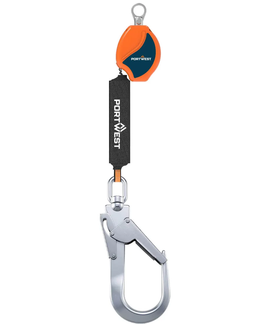 Portwest FP80 2m Self Retract Lifeline 140kg in Orange/Black