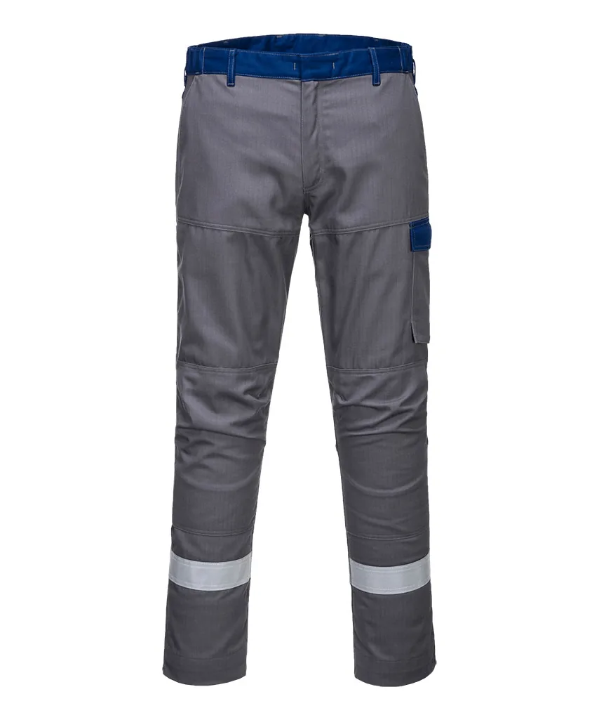 Portwest FR06 Bizflame Industry Two Tone FR Trousers in Grey