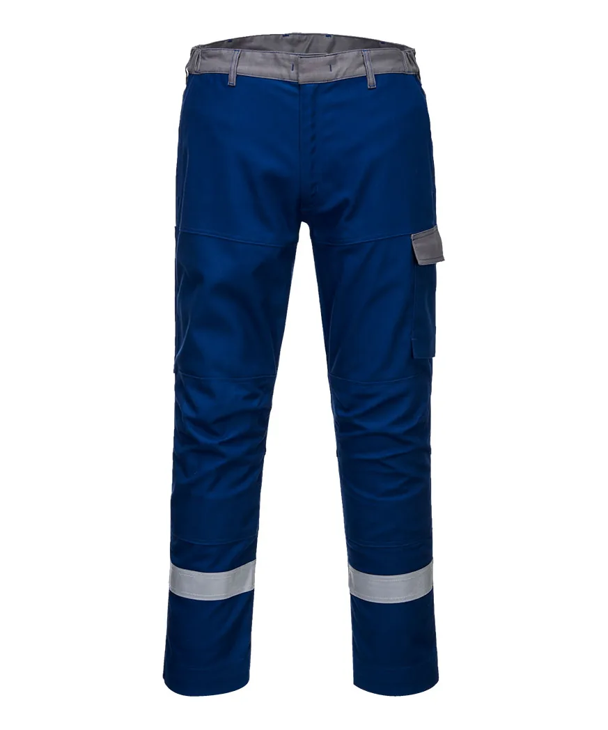 Portwest FR06 Bizflame Industry Two Tone FR Trousers in Royal Blue