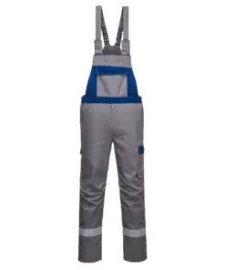 Portwest FR07 Bizflame Industry Two Tone FR Bib and Brace in Grey