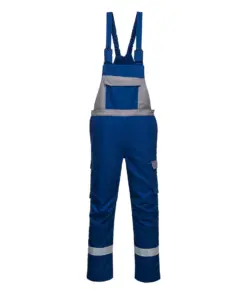 Portwest FR07 Bizflame Industry Two Tone FR Bib and Brace in Royal Blue