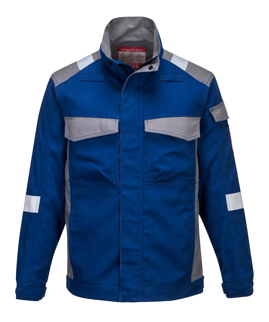 Portwest FR08 Bizflame Industry Two Tone FR Jacket in Royal Blue