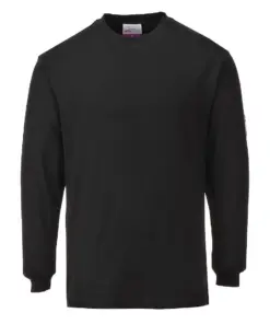 Portwest FR11 Modaflame Knit FR Long Sleeve T-Shirt in Black