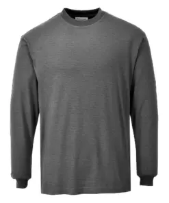 Portwest FR11 Modaflame Knit FR Long Sleeve T-Shirt in Grey