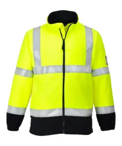 Portwest FR31 Modaflame Fleece Hi-Vis Contrast FR Jacket in Yellow