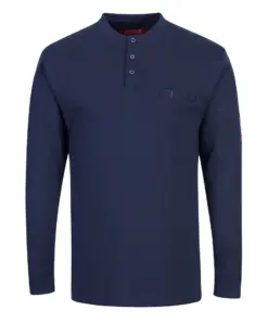 Portwest FR32 Bizflame Knit FR Long Sleeve Henley in Navy