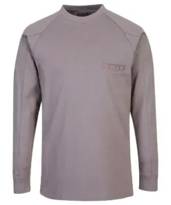 Portwest FR33 Bizflame Knit FR Long Sleeve T-Shirt in Grey