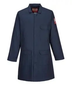 Portwest FR34 Bizflame Work Lightweight FR Coat in Navy