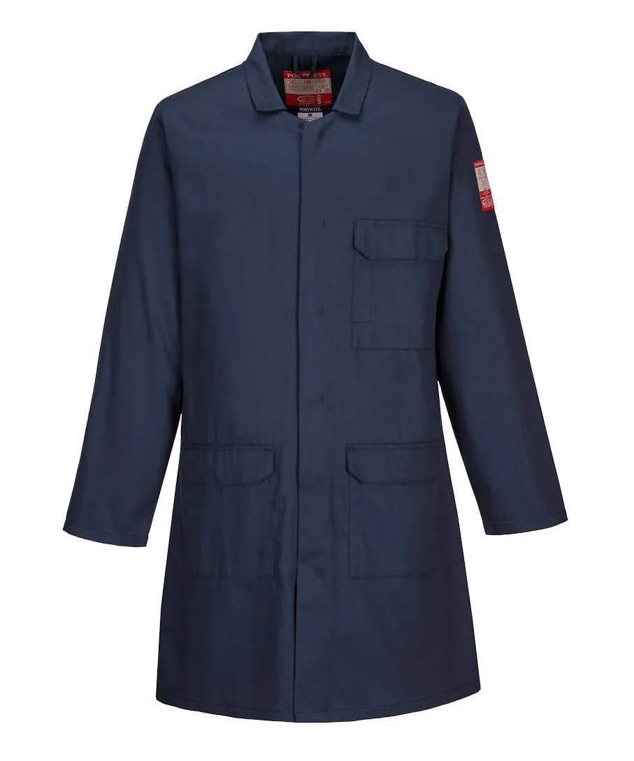 Portwest FR34 Bizflame Work Lightweight FR Coat in Navy