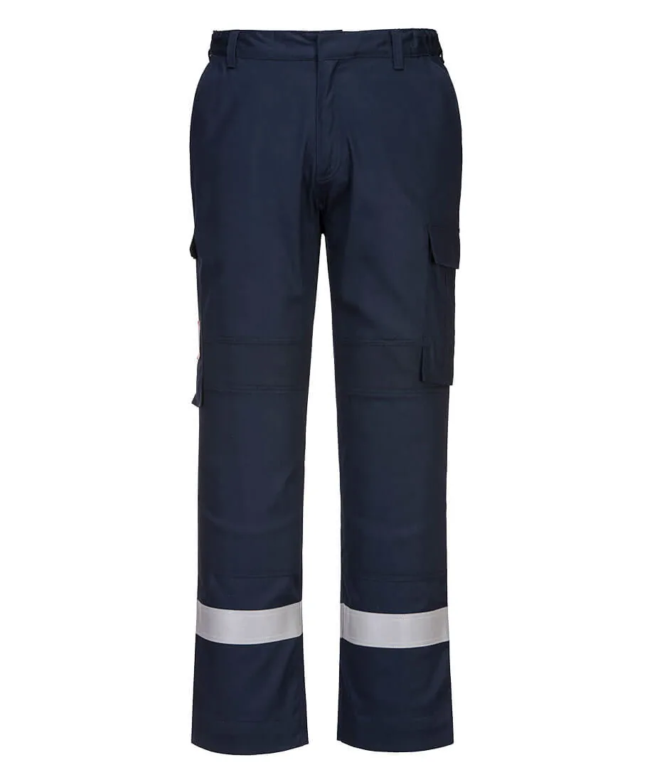 Portwest FR401 Bizflame Work Lightweight Stretch Panelled FR Trousers in Navy