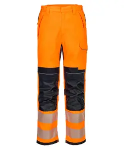 Portwest FR414 PW3 Modaflame Work HVO Multi-Norm FR Trousers in Orange/Navy
