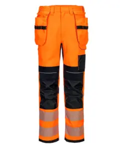 Portwest FR415 PW3 Modaflame Work HVO FR Holster Trousers in Orange/Black
