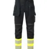 Portwest FR416 PW3 Modaflame Work Hi-Vis Class 1 FR Holster Trousers in Yellow/Black