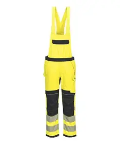 Portwest FR420 PW3 Modaflame Work Hi-Vis Multi-Norm FR Bib and Brace in Yellow/Black