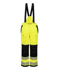Portwest FR426 PW3 Modaflame Rain+ Hi-Vis Multi-Norm FR Winter Trousers in Yellow/Black
