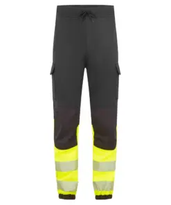 Portwest FR433 PW3 Modaflame Hi-Vis Class 1 FR Jogger in Black/Yellow